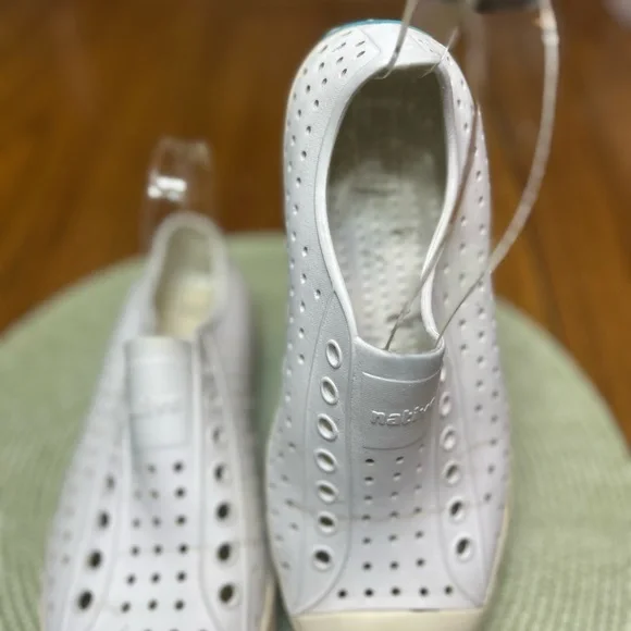 Native Women's White Perforated Slip-On Sneakers - Picture 6 of 9
